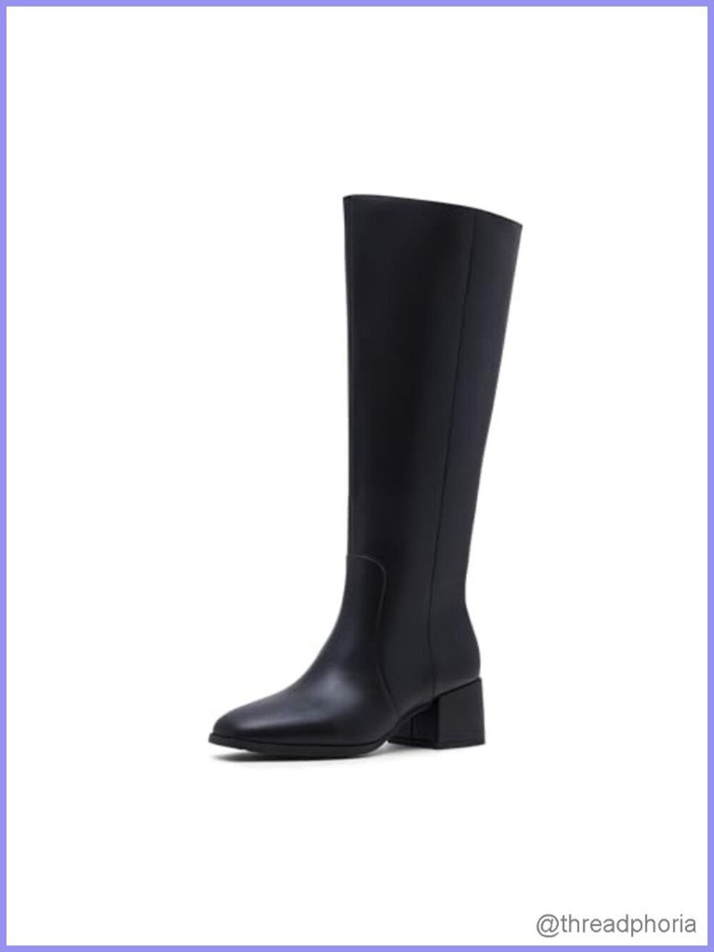 Waterproof Tall Shaft Leather Boot Block Heel Knee High All Season